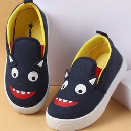 Cute Walk by Babyhug Slip On Casual Shoes with Monster Print - Navy Blue-image-94