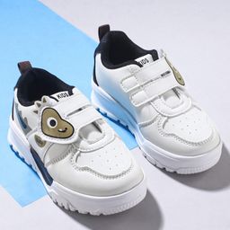 Cute Walk by Babyhug Sneaker with Velcro Closure & Animal Print - Beige-image-11