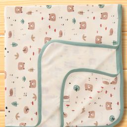 Pink Rabbit Interlock Knit Wrapper With Animal Print - Green-image-92