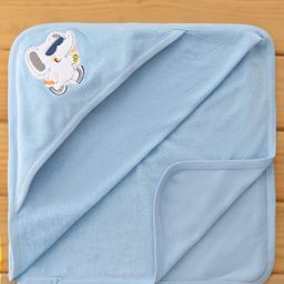 Pink Rabbit Terry Knit Hooded Towel with Animal Embroidery L 81 x B 81 cm - Blue-image-72