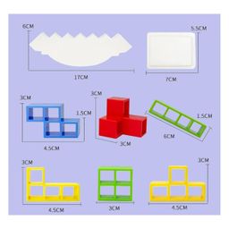 MUREN Tetra Tower Stacking Building Blocks Balance Game, Family Board Games 16 stacking building blocks 22 draw cards - Multicolor image 2