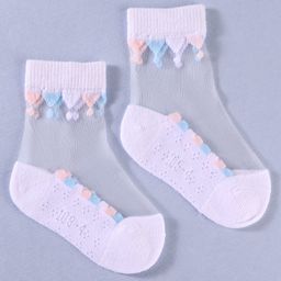 KIDLINGSS Pack Of 3 Net Bow Designed Socks - Multi Colour image 2