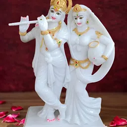 krishnagallery1 White & Gold-Toned Religious Idol Showpiece-5