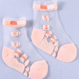 KIDLINGSS Pack Of 3 Net Bow Designed Socks - Multi Colour image 4