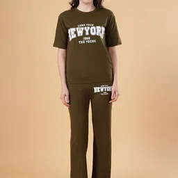 BAESD Printed Round Neck T-Shirt With Trousers Night Suits-image-16