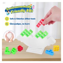 MUREN Tetra Tower Stacking Building Blocks Balance Game, Family Board Games 16 stacking building blocks 22 draw cards - Multicolor image 5