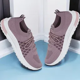 Free Kicks Women Pink Mesh Casual Shoes-picture-46