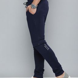 Flying Machine Men Navy Blue Solid Mid Rise Casual Joggers-image-32