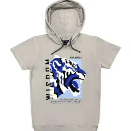 Cavio Kids Grey & Blue Printed T-Shirt-image-56