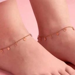 Zavya 92.5 Sterling Silver Anklet for Women (Pair of 2) in Gold-Plating-9