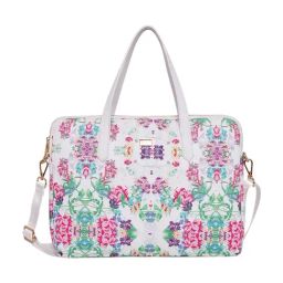 Lino Perros White Floral Medium Laptop Handbag-46