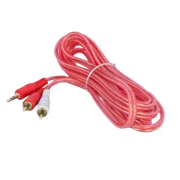 SETMI INDIA 3.5 mm Stereo Male to 2 Male RCA Cable 5 m, Pink-45