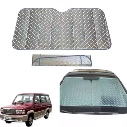 Auto Pearl F189 Dashboard Sun Shade Cover with Suction Cup for Toyota Qualis (Grey)-picture-26