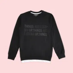 Pantaloons Junior Black Cotton Printed Full Sleeves Sweatshirt-picture-19