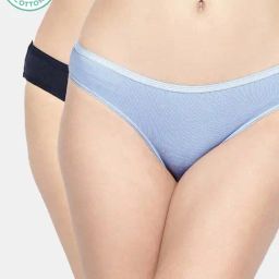 Inner Sense Blue Plain Bikini Panty - Pack Of 2-image-80