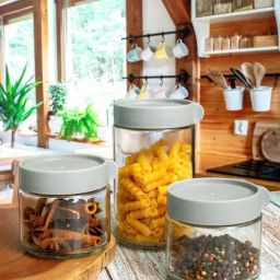 Goodhomes Transparent & Silver Glass Jar - Set of 2-image-59