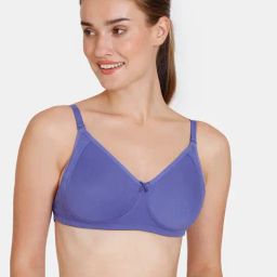Zivame Blue Half Coverage Double Layered Non-Wired Backless Bra-image-19