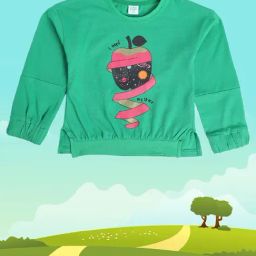 MINIKLUB Kids Green Printed Full Sleeves Top-image-90