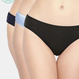 Inner Sense Navy & Black Plain Bikini Panty - Pack Of 3-image-32