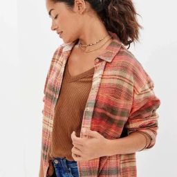 American Eagle Outfitters Pink Cotton Chequered Shirt-picture-38