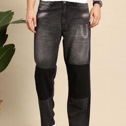 Mast & Harbour Men Printed and Panelled Straight Fit Light Fade Jeans-image-22