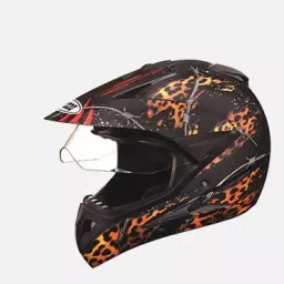 Studds N12 Matt Black Medium (570 mm) Off Road-Full Face Helmet, Motocross D1 Decor With Visor-image-99