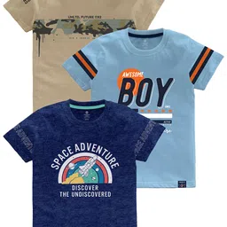 CODEZ Boys Multicoloured Printed Applique T-shirt image 1