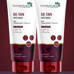 7DAYS Set Of 2 De-Tan Face Wash With Papaya Extract & Clove Oil - 100 ml Each-0