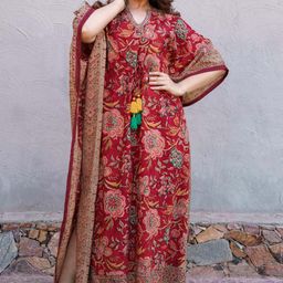 Navyas Fashion Women Block Print Cotton Kaftan-image-58