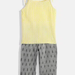 Tiny Bunnies Girls Yellow & Grey Pure Cotton Co-Ord Set-image-24