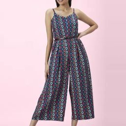 People by Pantaloons Blue Printed Jumpsuit-image-87