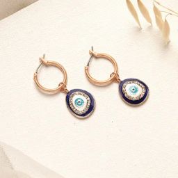 Joker & Witch Multi Evil Eye Good Luck Evil Eye Dangler Earrings-43
