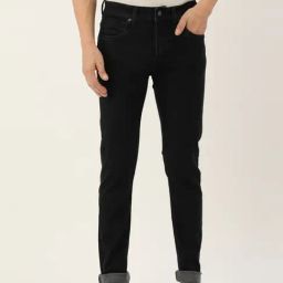 Peter England Jeans Black Cotton Regular Fit Jeans-picture-18