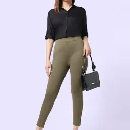 YU by Pantaloons Green High Rise Tights-image-14