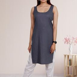myplusfashion Women Ethnic Motifs Embroidered Chikankari Georgette Kurta-image-85