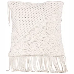 Decazone Cream-Coloured Geometric Rectangle Cotton Cushion Covers-11
