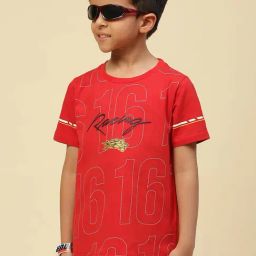 Monte Carlo Kids Red Printed T-Shirt-image-86