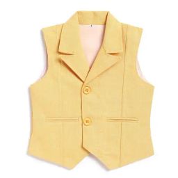 AJ Dezines Kids Yellow Regular Fit Waistcoat-image-12