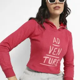 Campus Sutra Pink Cotton Printed Sweatshirt-picture-18