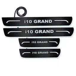 Auto Pearl Car Door Foot Step Led Sill/Scuff Plates Mirror Finish Black Compatible For Hyundai I10 Grand 2017, LEDBlklPLATE_Blk_i10Grand2017 (Set of 4)-image-52