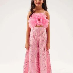 Lil Drama Kids Pink Cotton Applique Jumpsuit-image-27