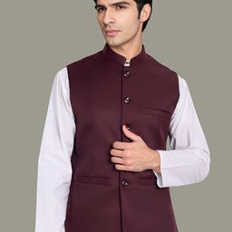 Moda Rapido Mandarin Collar Nehru Jacket-image-47