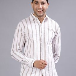 V-Mart Striped Spread Collar Cotton Casual Shirt-picture-35
