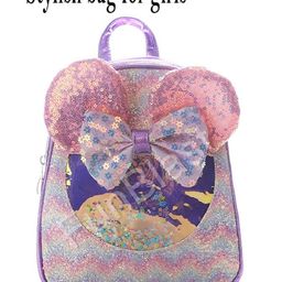 FunBlast Bow and Ear Design Glitter Bag Purple  Height 8.6 Inches-image-33