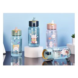 YAMAMA Cute Bunny Printed Water Bottle Anti Leak Spill Proof Bottle - 470 ml-image-40