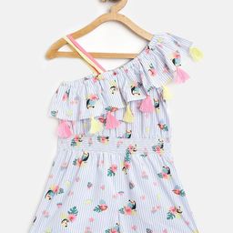 Nauti Nati Sleeveless Printed One Shoulder Jumpsuit - Blue-image-5