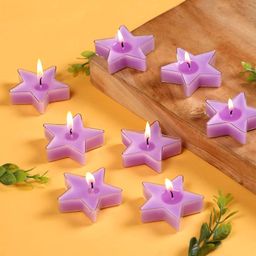 Parkash Candles Set of 8 Scented Star Shaped Tea Lights  - Purple-image-76