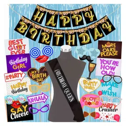 Wobbox Happy Birthday Props Birthday Banner & Sash Happy Birthday Decoration Items Multicolor -Pack Of 29-picture-2