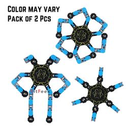 BitFeex Rotating Robot Transformable Fidget Finger Spinner Toy for Kids Rotating For Boys Girls Fun and Development Toy (Color May Vary, Pack of 2 Pcs )-28