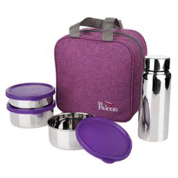 PddFalcon Stainless Steel Dura Max Trendy Lunch Box Set of 4 Purple - 1800 ml-13